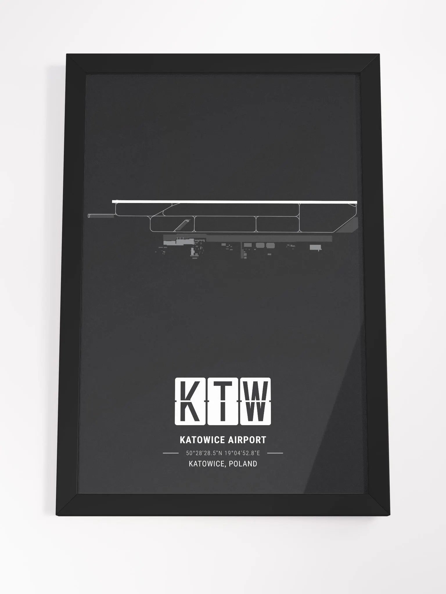 Framed Airport KTW Premium Map On Matt Paper product image (4)