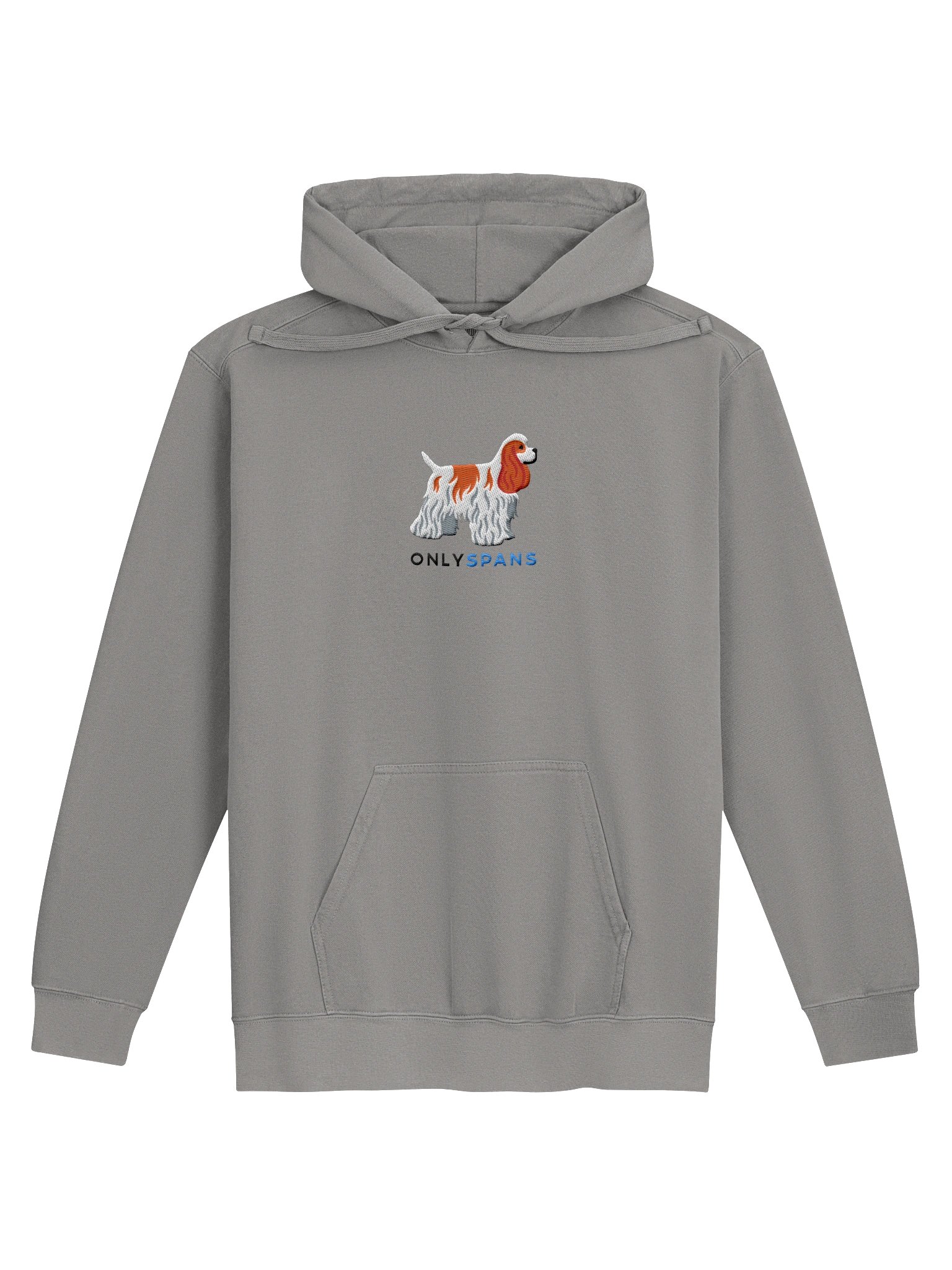 Only Spans Premium Hoodie (Embroidered) of an American Cocker Spaniel(Parti Red & White) product image (13)