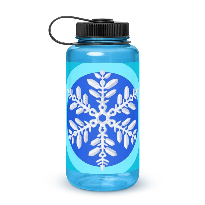 snowflake Wide Mouth Plastic Water Bottle product image (1)