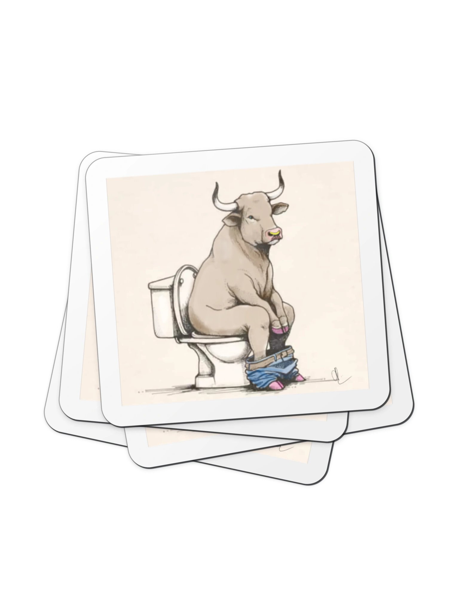 Bull on the Toilet Die-Cut Magnet product image (4)