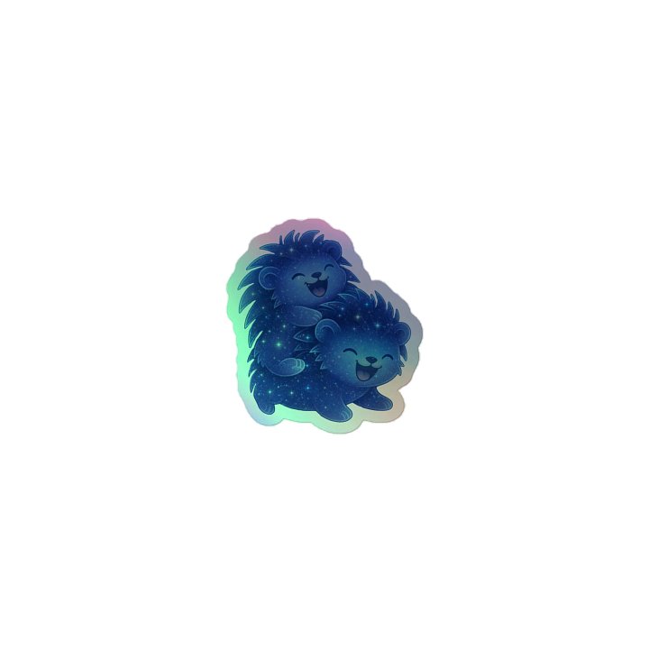 Zodiac hedgie Gemini holographic sticker product image (1)