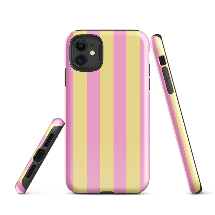 pink and yellow stripe i phone case product image (1)