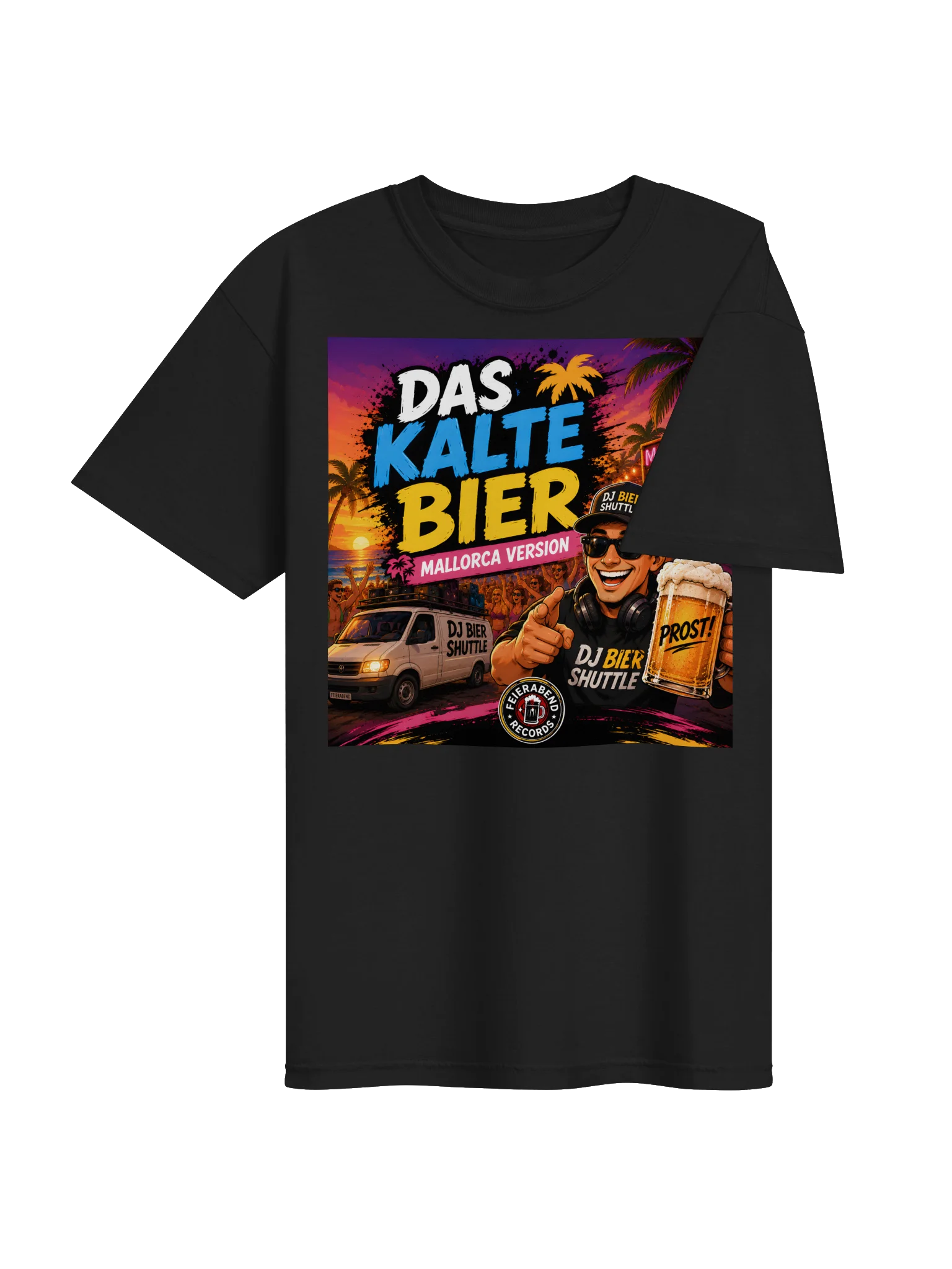 DJ Beer Shuttle T-Shirt black "Das kalte Bier - Mallorca Version" product image (4)