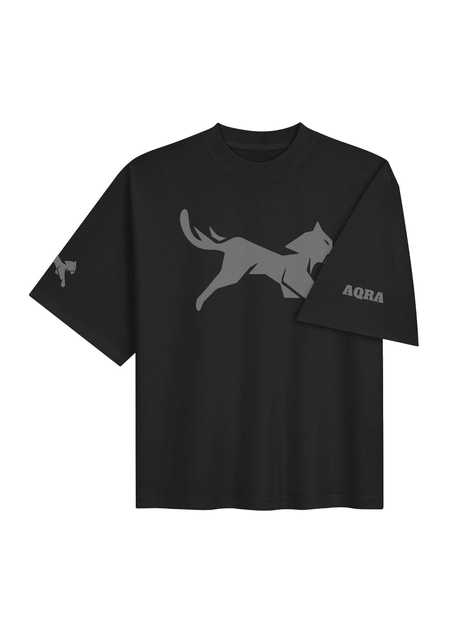 AQRA Leaping Feline Graphic Oversized Tee product image (8)