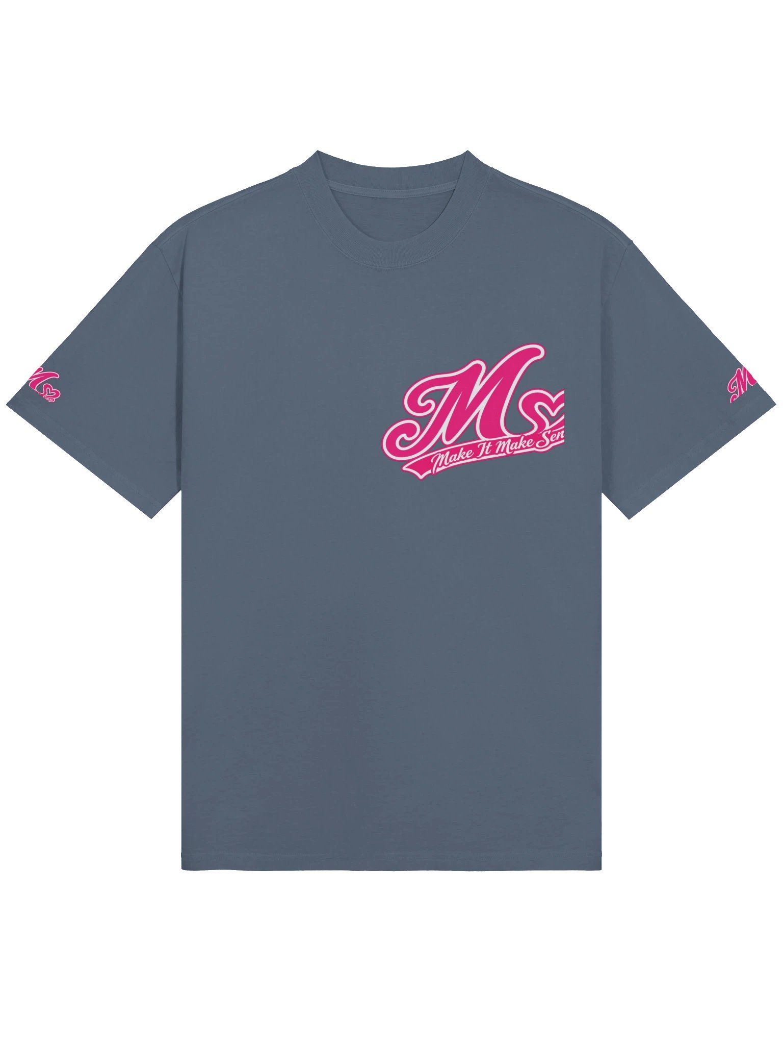 Make It Make Sense Pink Heart Logo Oversized T-Shirt product image (3)
