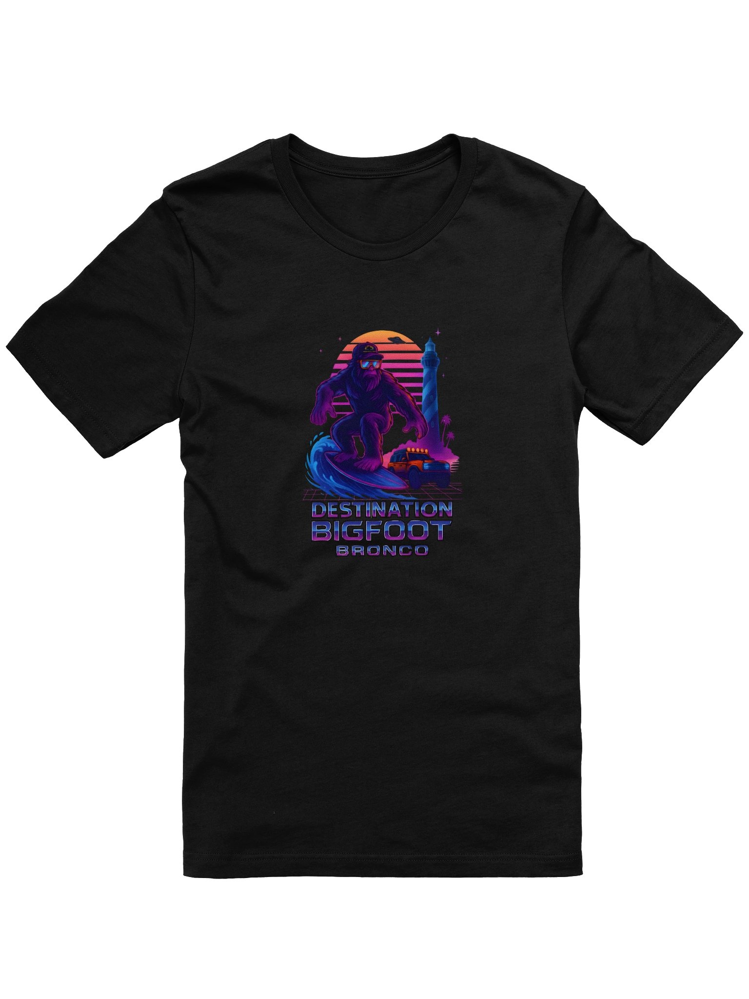 Destination Bigfoot Bronco Full Frontal Synthwave T-Shirt (Multiple Colors Available) product image (7)