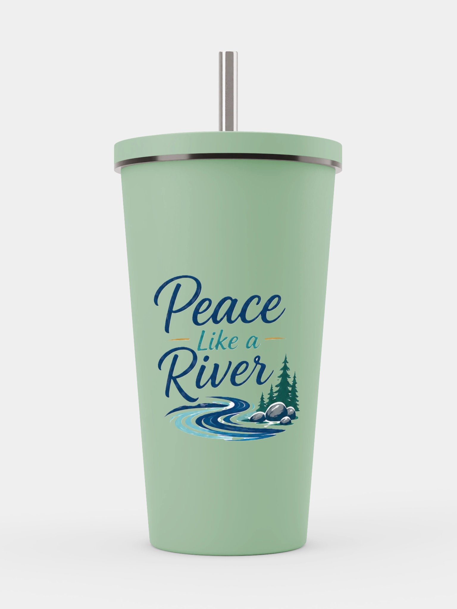 Peace Like a River Insulated Tumbler with Straw product image (1)