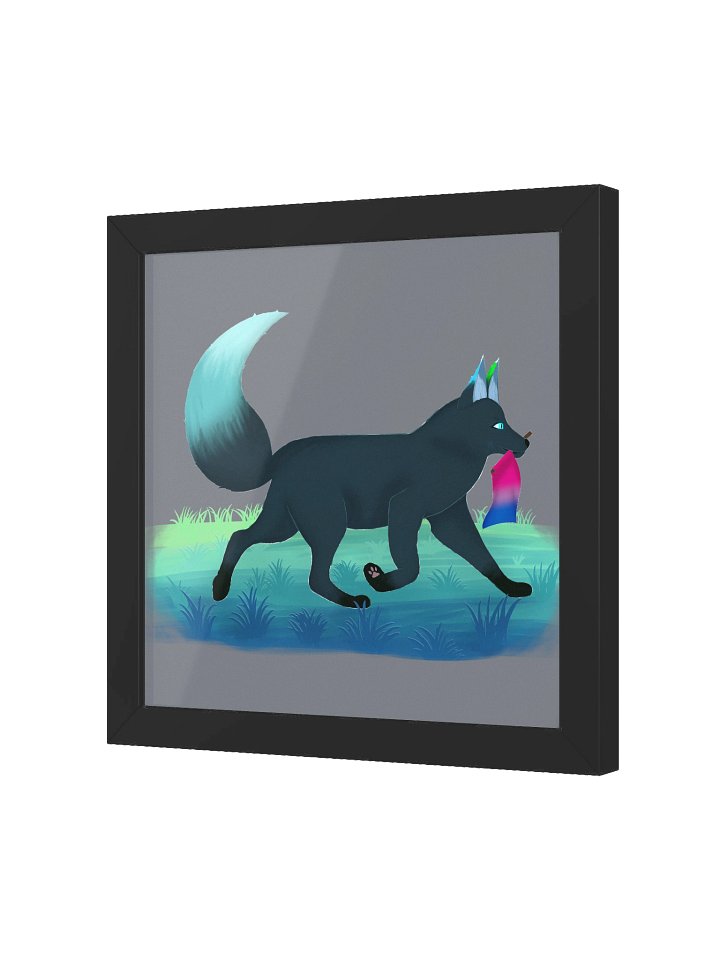 Fox Pride Trot Bisexual Flag - Framed High-Quality Matte Poster product image (2)