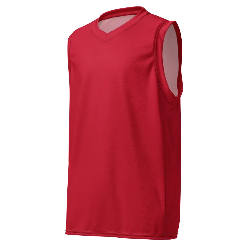 Recycled Unisex Red Basketball Jersey product image (3)