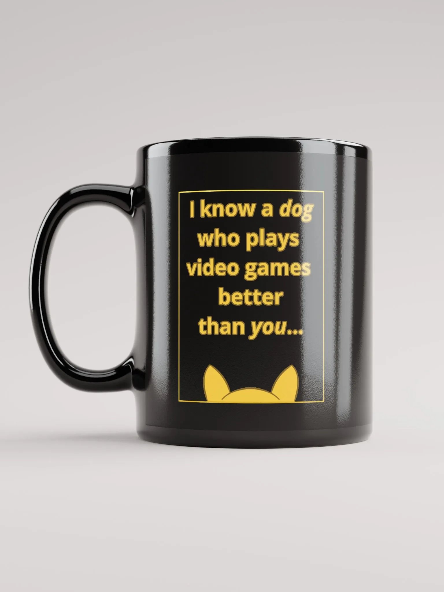 Doopsters - I know a Dog Gamer - Black Glossy Mug product image (1)