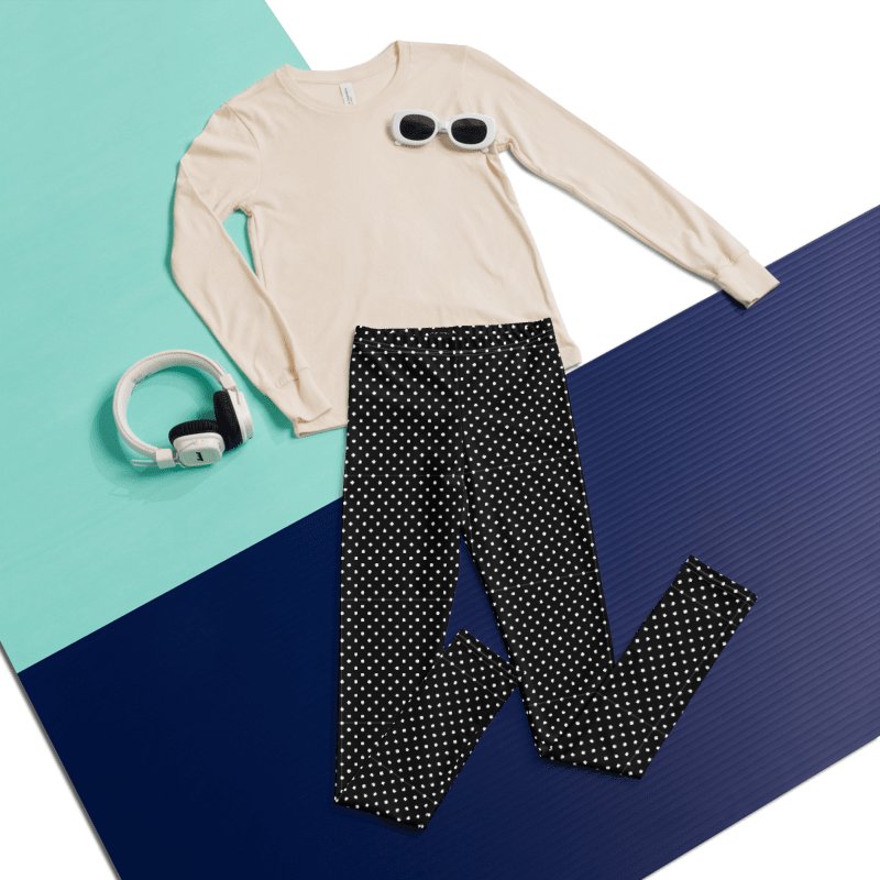 Girl's All-Over White Polka Dots Leggings product image (6)