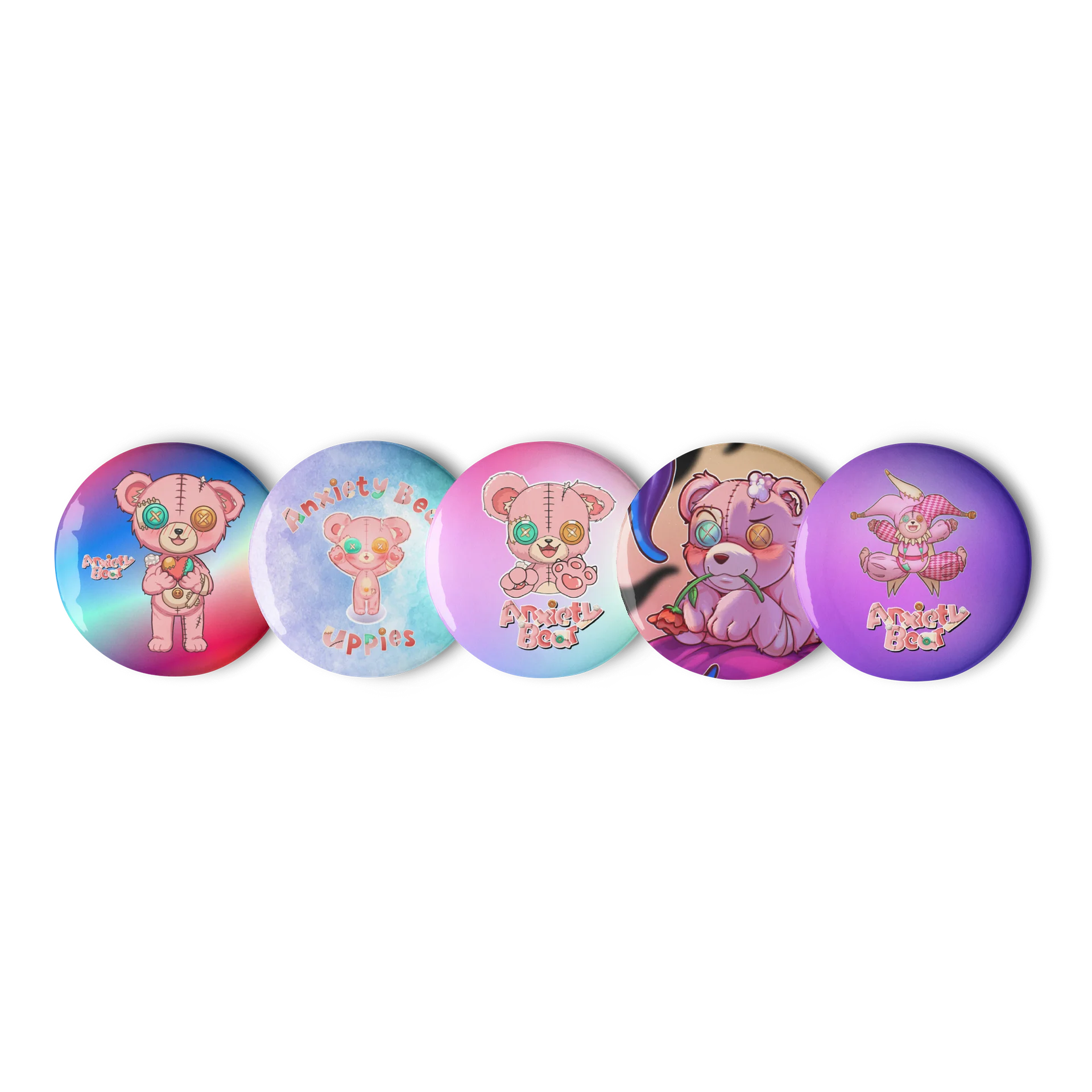 Colorful Anxiety Bear Pins product image (1)