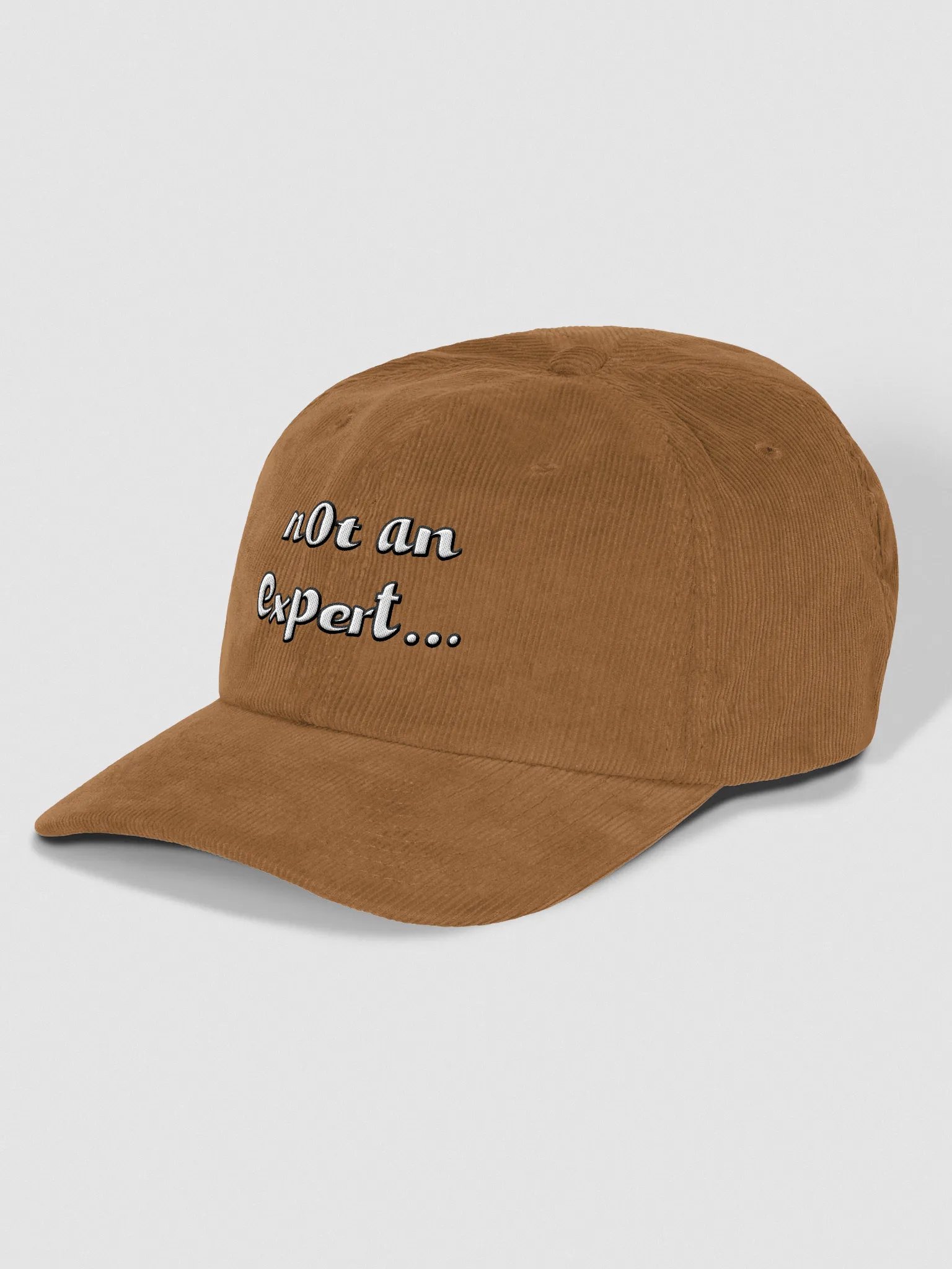 "not an expert..." White Logo Corduroy Cap product image (9)