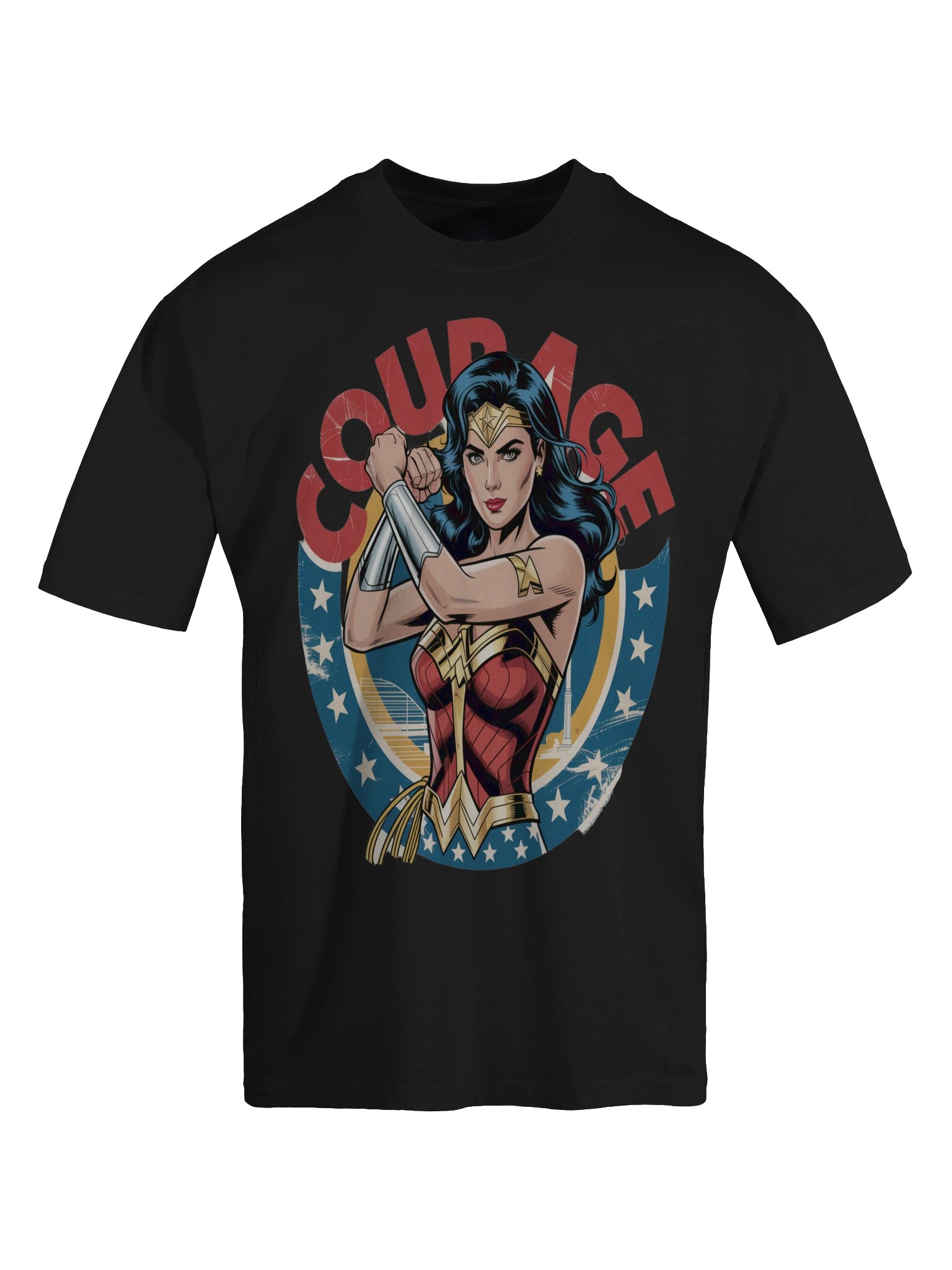 Wonder Woman Courage Eclipse Oversized Faded T-Shirt product image (1)