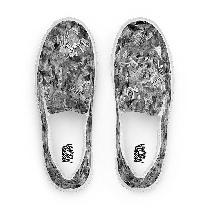 Scrapbook (Greyscale) - Men's Slip-On Skate Shoes product image (2)