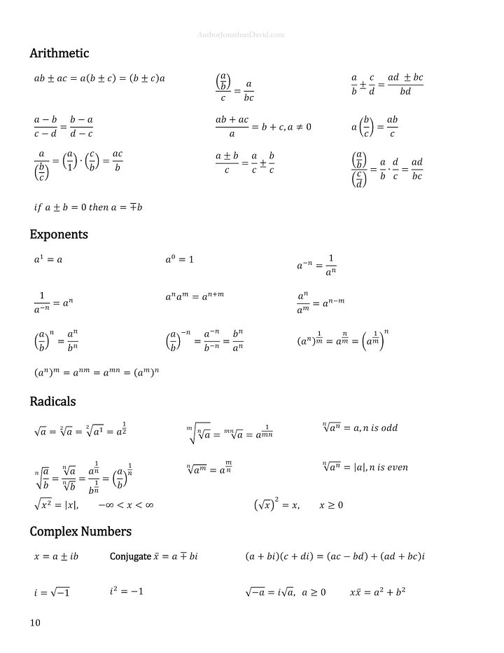 Algebra Formula Book product image (2)