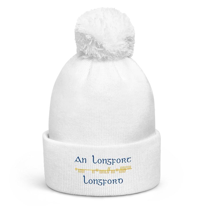 Longford/An Longfort Orthodox style Ogham embroidered Pom-Pom Beanie product image (6)