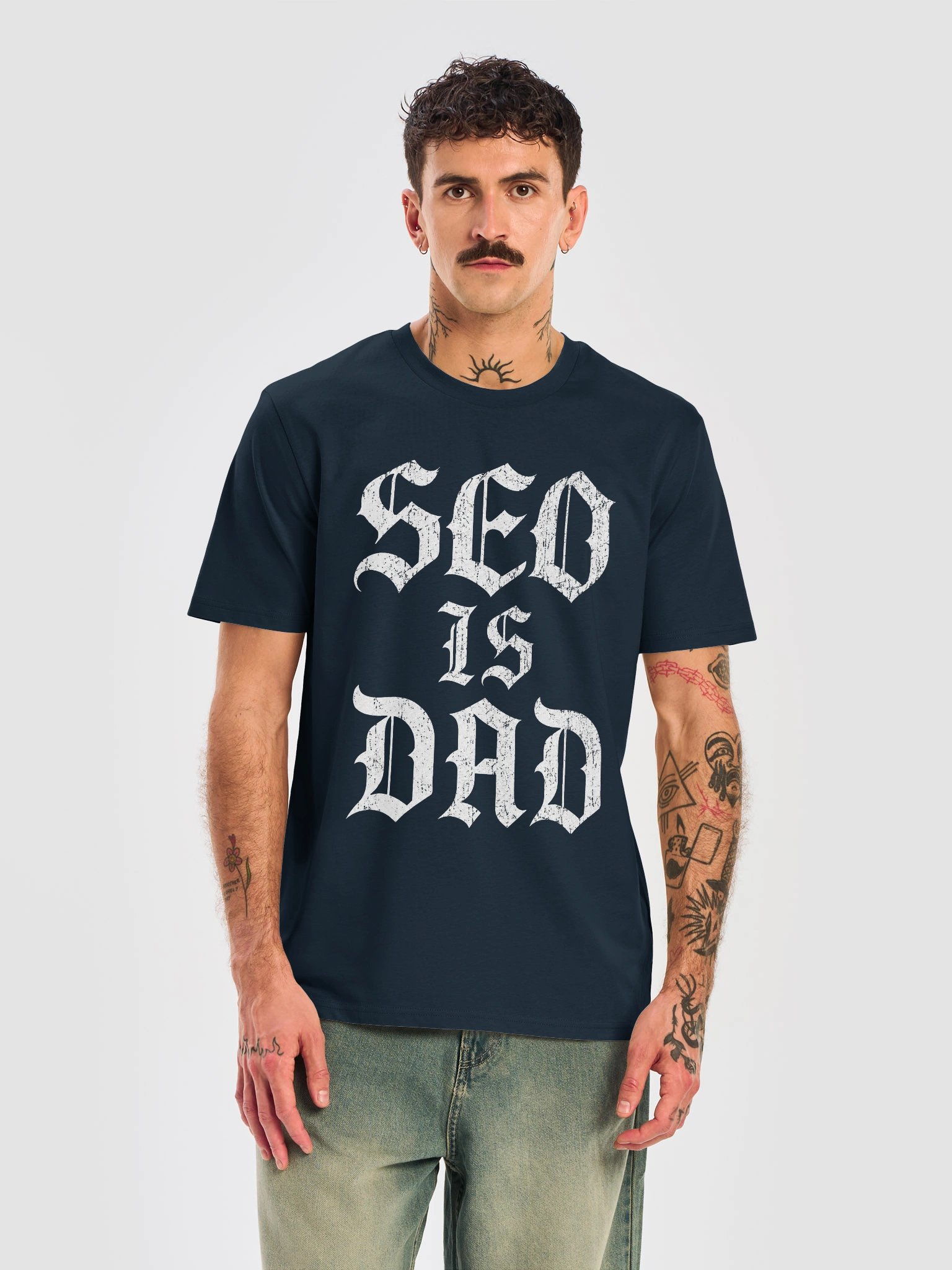 "SEO Is Dad" Tee – Funny SEO Shirt | Blackletter SEO Is Dead Parody product image (10)