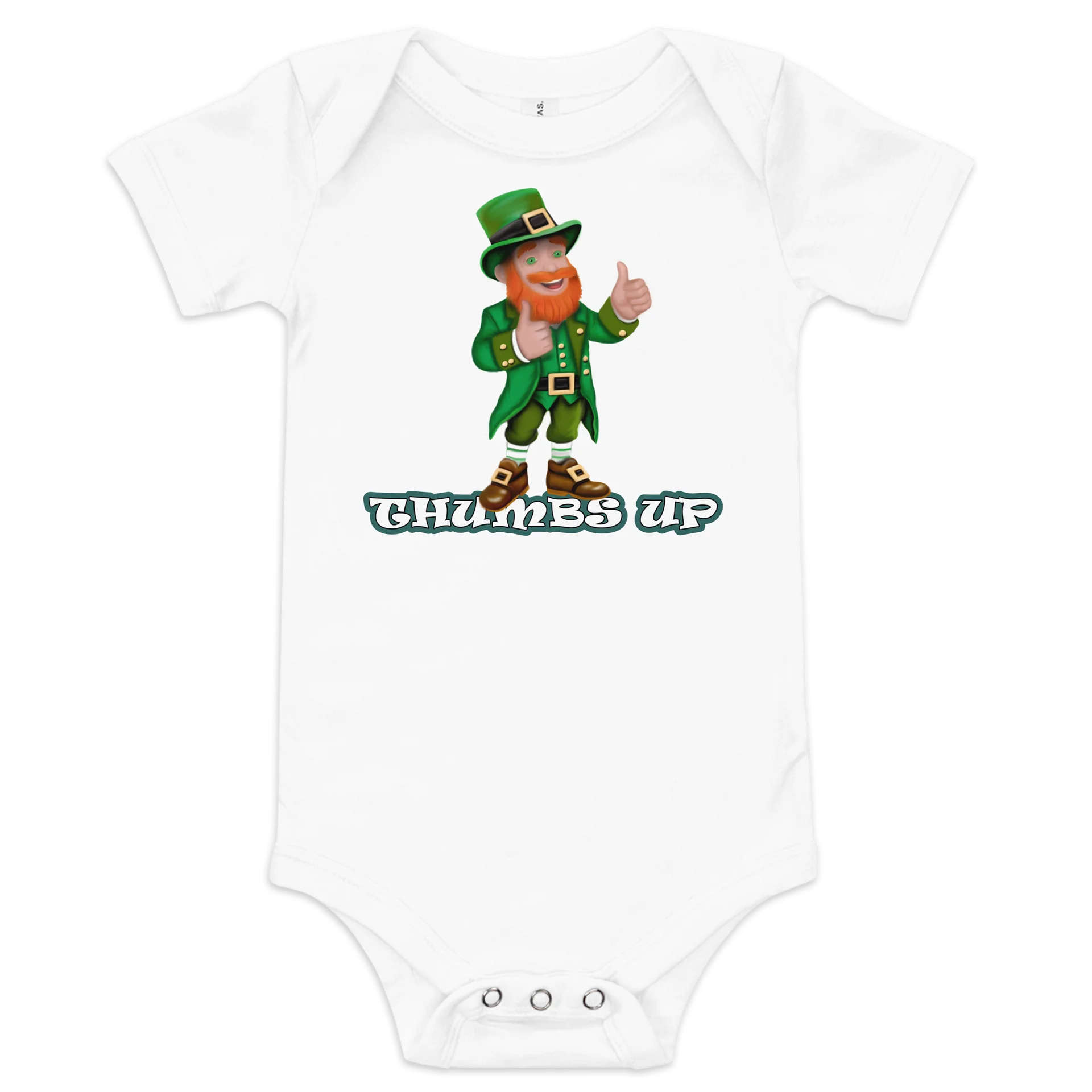 Leprechaun "THUMBS UP" Baby Short Sleeve One Piece - Bella+Canvas product image (1)
