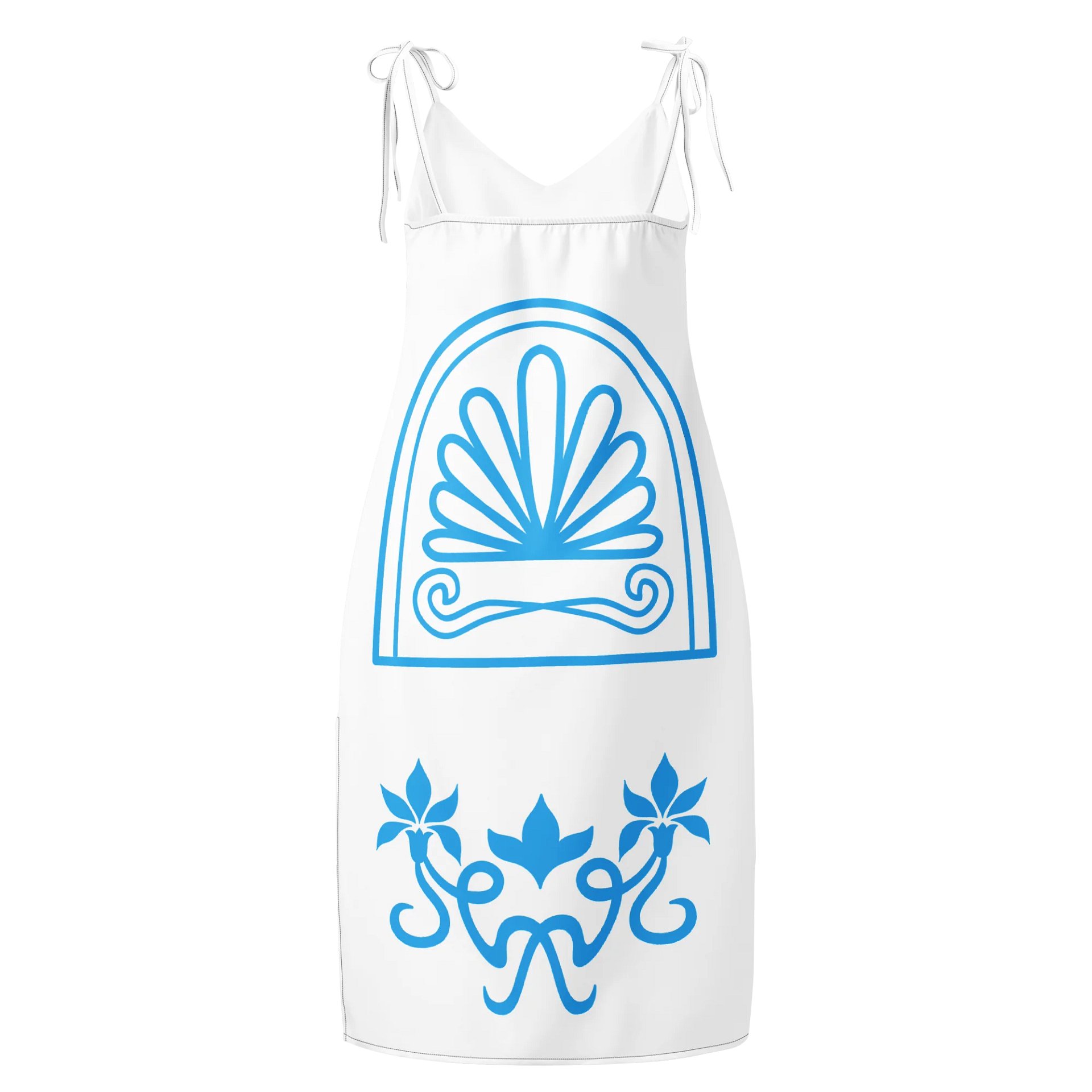 Blue white pattern dress product image (1)