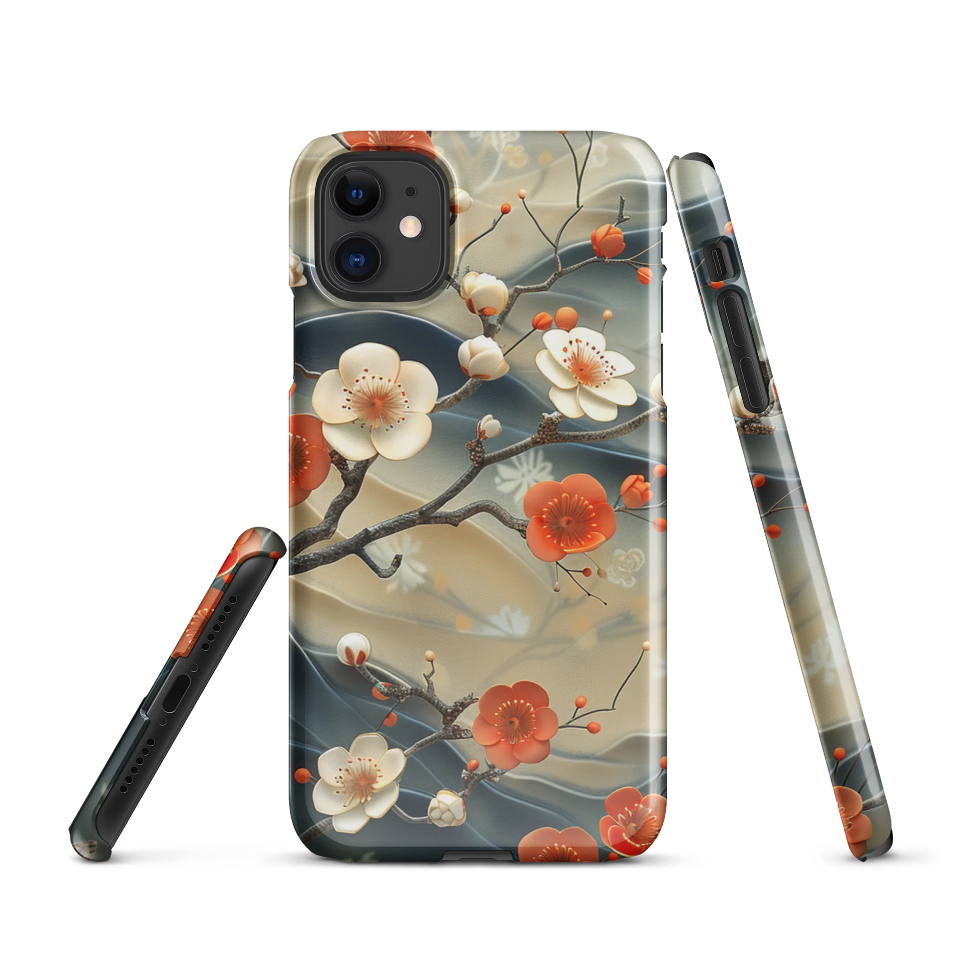 Traditional Japanese Floral iPhone Case - Plum Blossom Aesthetic Cover product image (1)