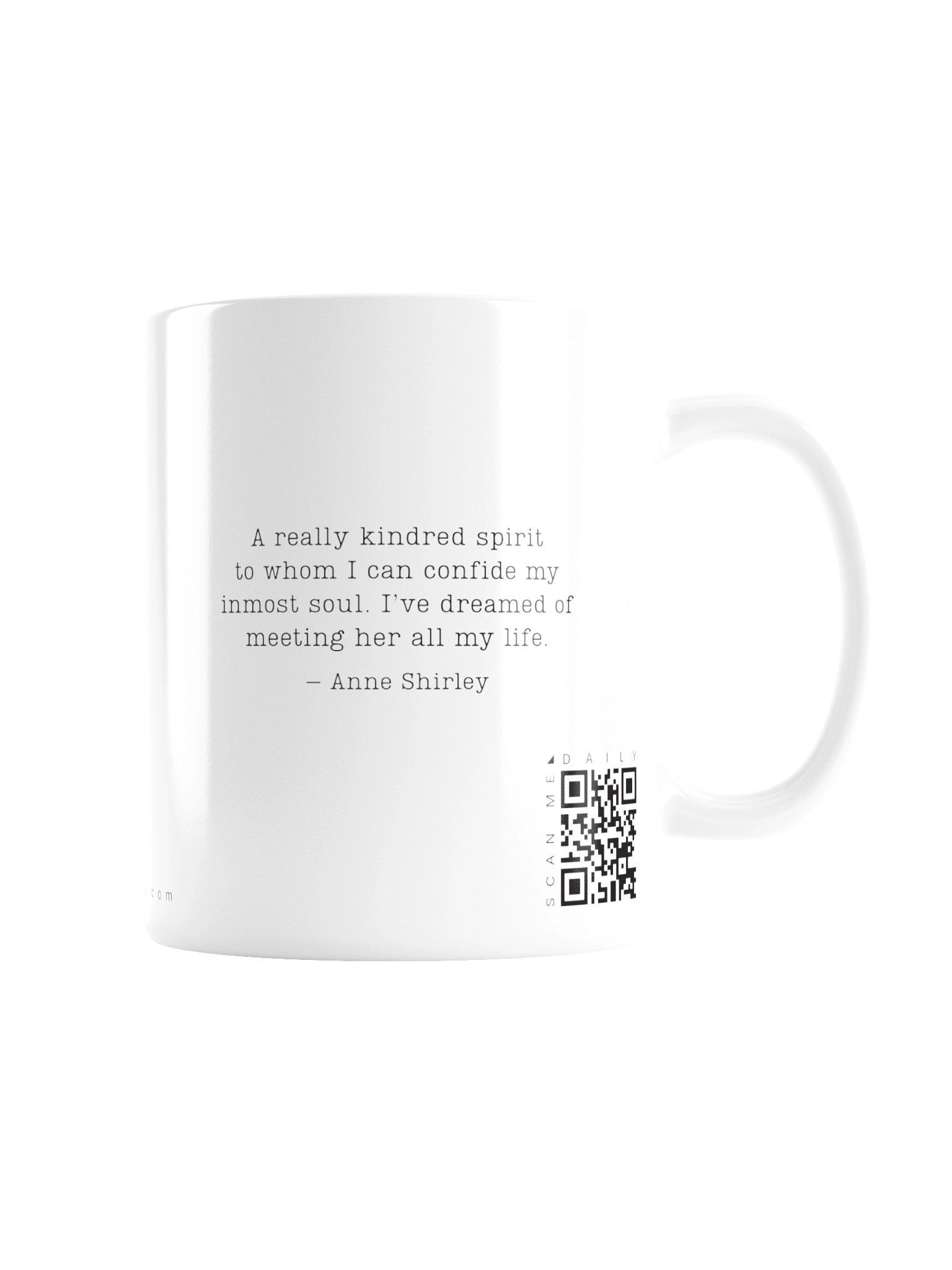 <i>Kindred Spirit</i> • QR Mug<br /> With 160 Daily Quotes<br /> <small>Quotes from beloved novel<br />Anne of Green Gables (1908)</small> product image (2)