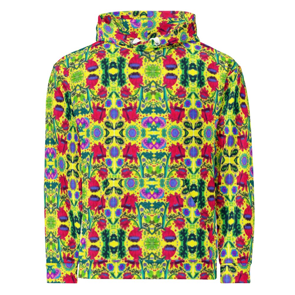 Abstract Poppy Flowers Unisex All Over Print Pull Over Hoodie product image (4)