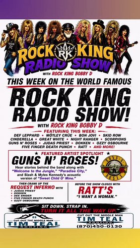 THIS WEEK ON THE ROCK KING RADIO SHOW! 

It’s another full-throttle ride through the best of rock with Def Leppard, Mötley Cr...