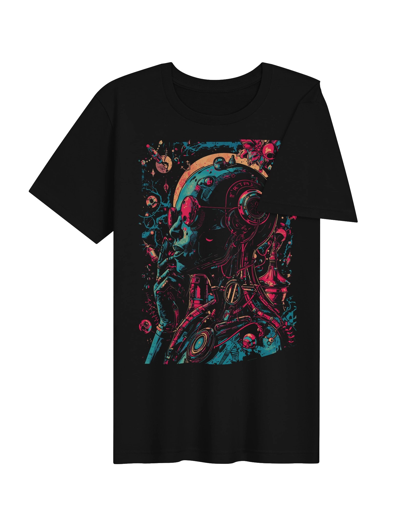 Neon Cyber Face Lightweight T-Shirt product image (7)