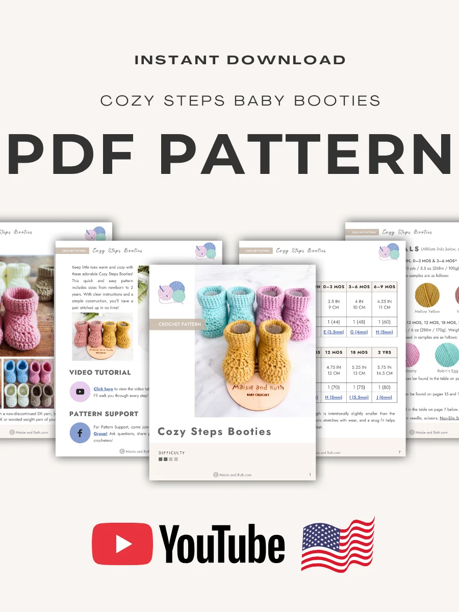 Cozy Steps Baby Booties Crochet Pattern product image (2)