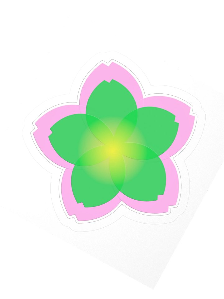 Deep Serenity Sakura Sticker in Green product image (4)