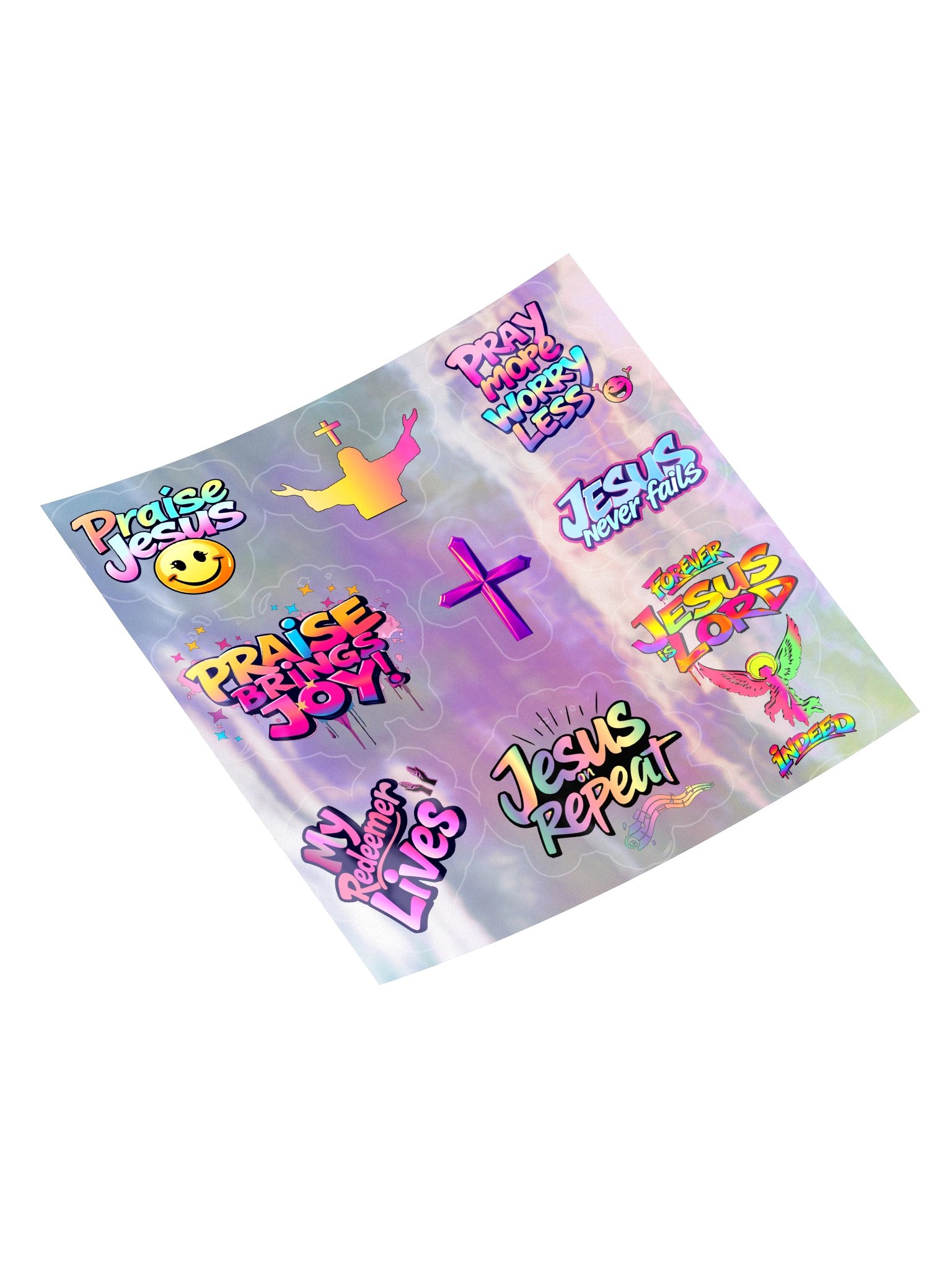 Praise Brings Joy Holographic Sticker Sheet product image (4)