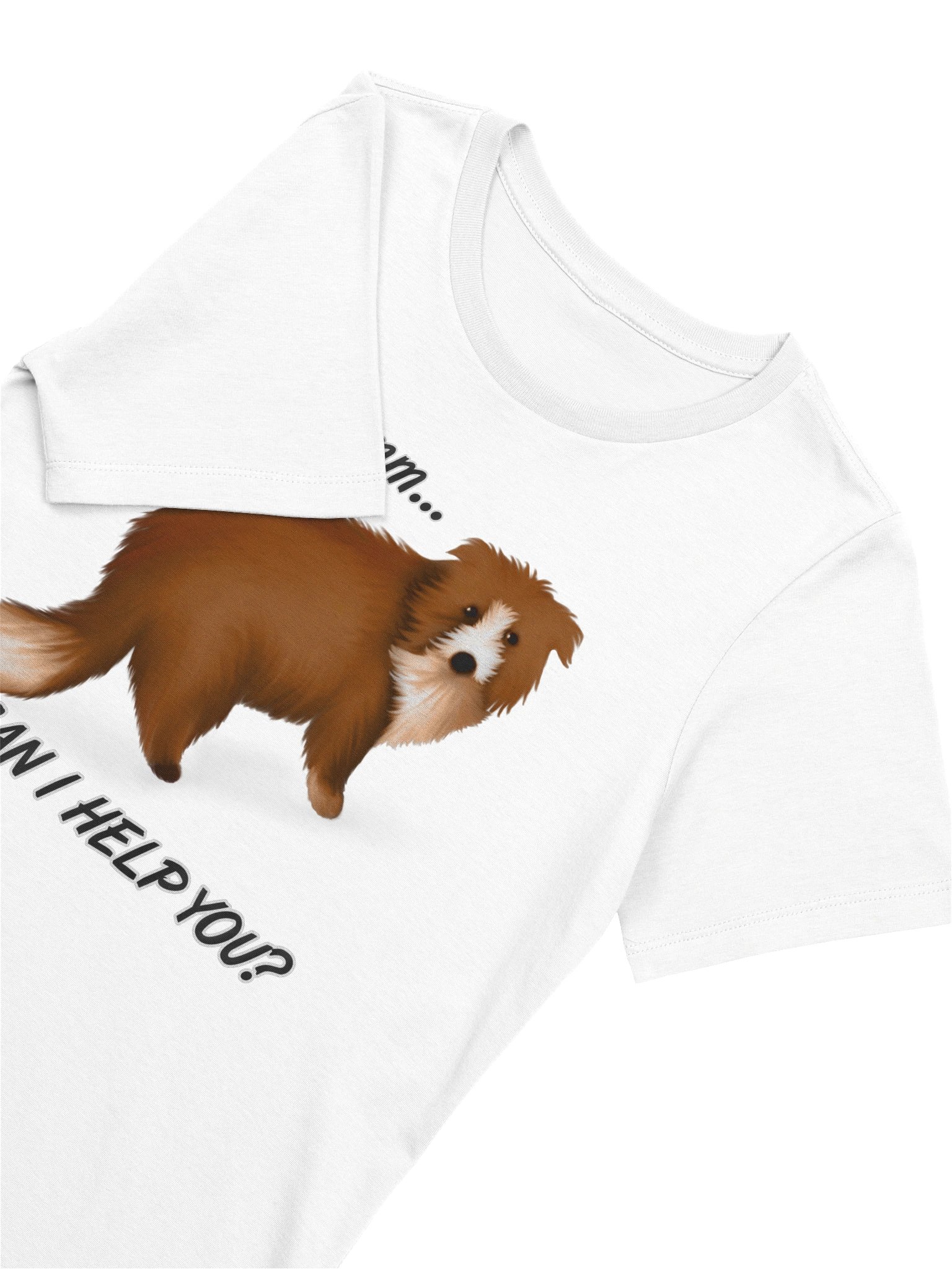 Dog "Ummm... Can I Help You?" T-Shirt. Women's Bella+Canvas Supersoft Relaxed-fit T-Shirt product image (3)
