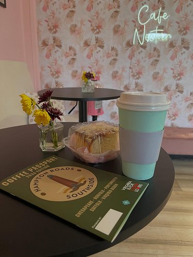 Dropped by the new @cafenectarvb this morning and tried their nice & spicey Mexican mocha and a slice of their Nectar Cream C...