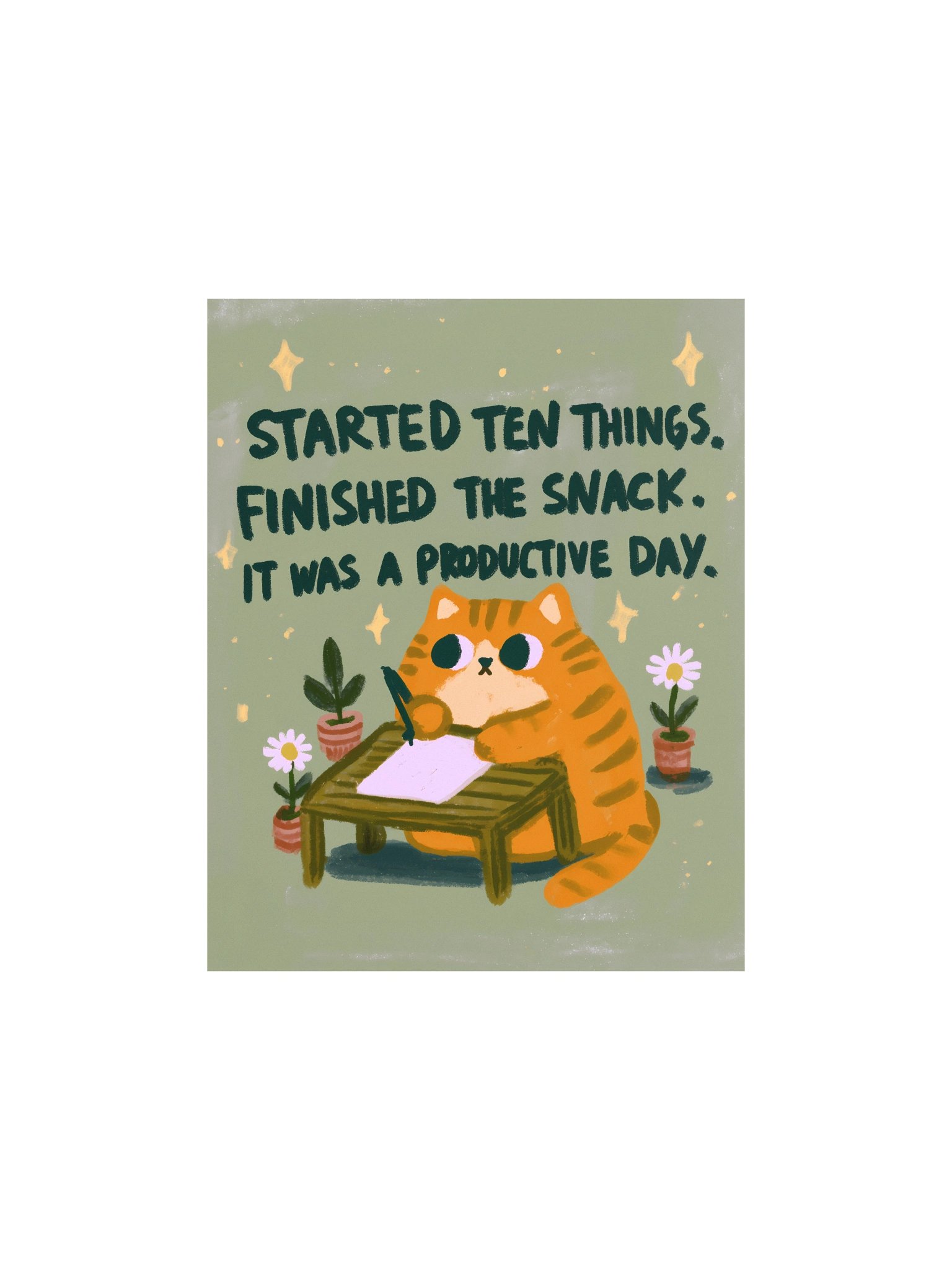 Productive Day Cat Quote Poster product image (3)