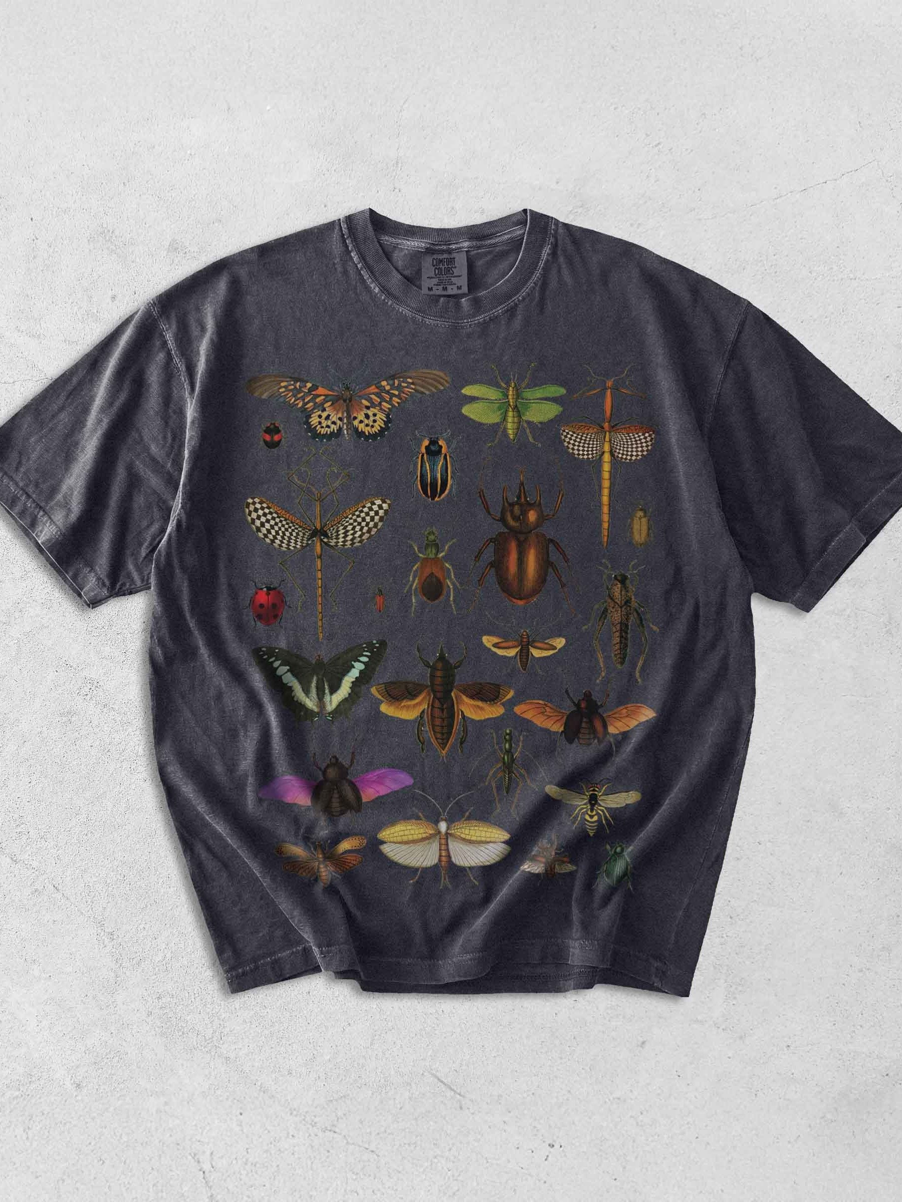 Vintage Insect Illustration Shirt – Dark Academia Bug Collage Tee, Entomology Graphic Shirt product image (1)