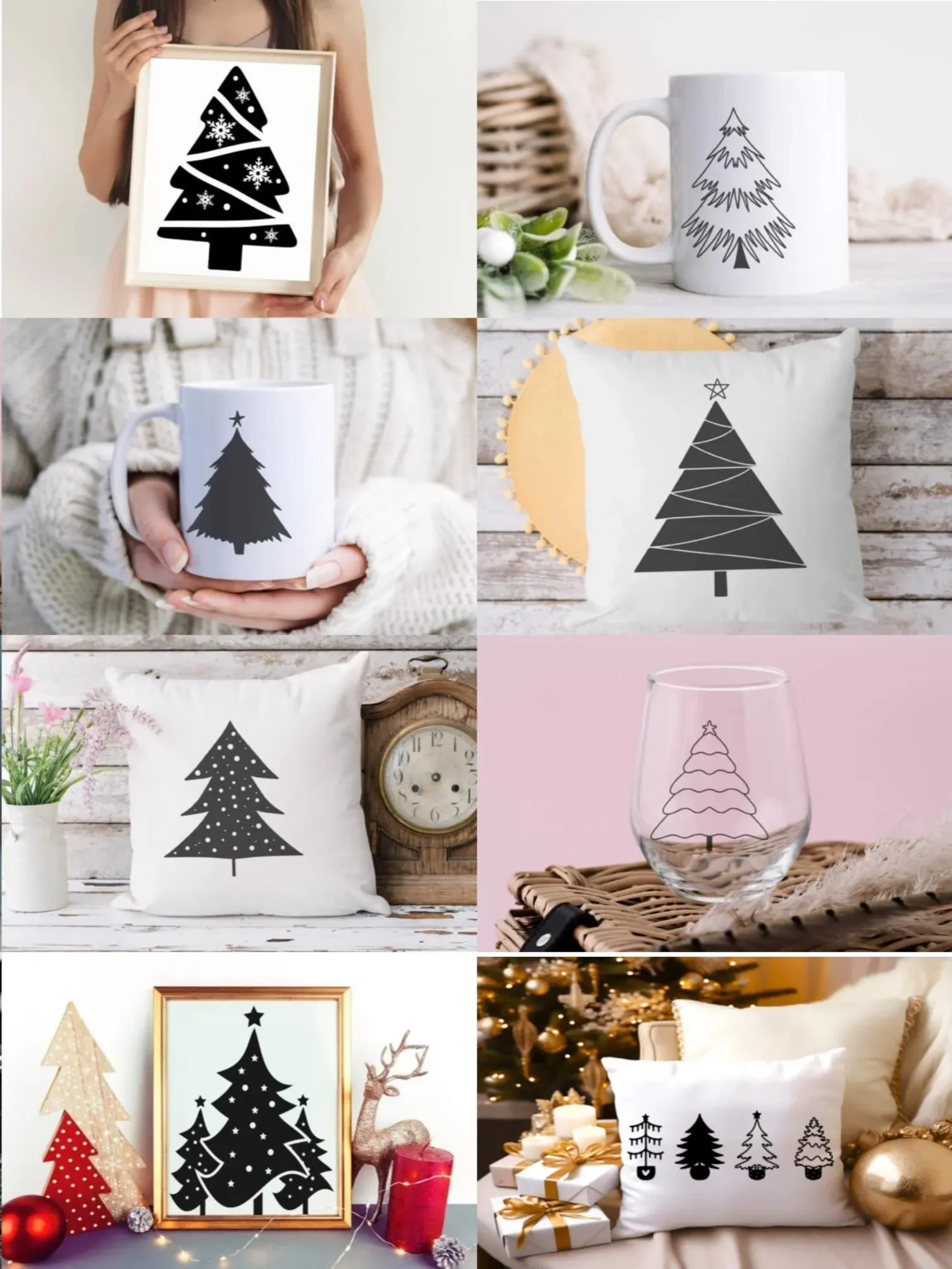 CHRISTMAS TREE SVG Bundle Christmas Tree Outline Christmas Ornaments Svg product image (5)