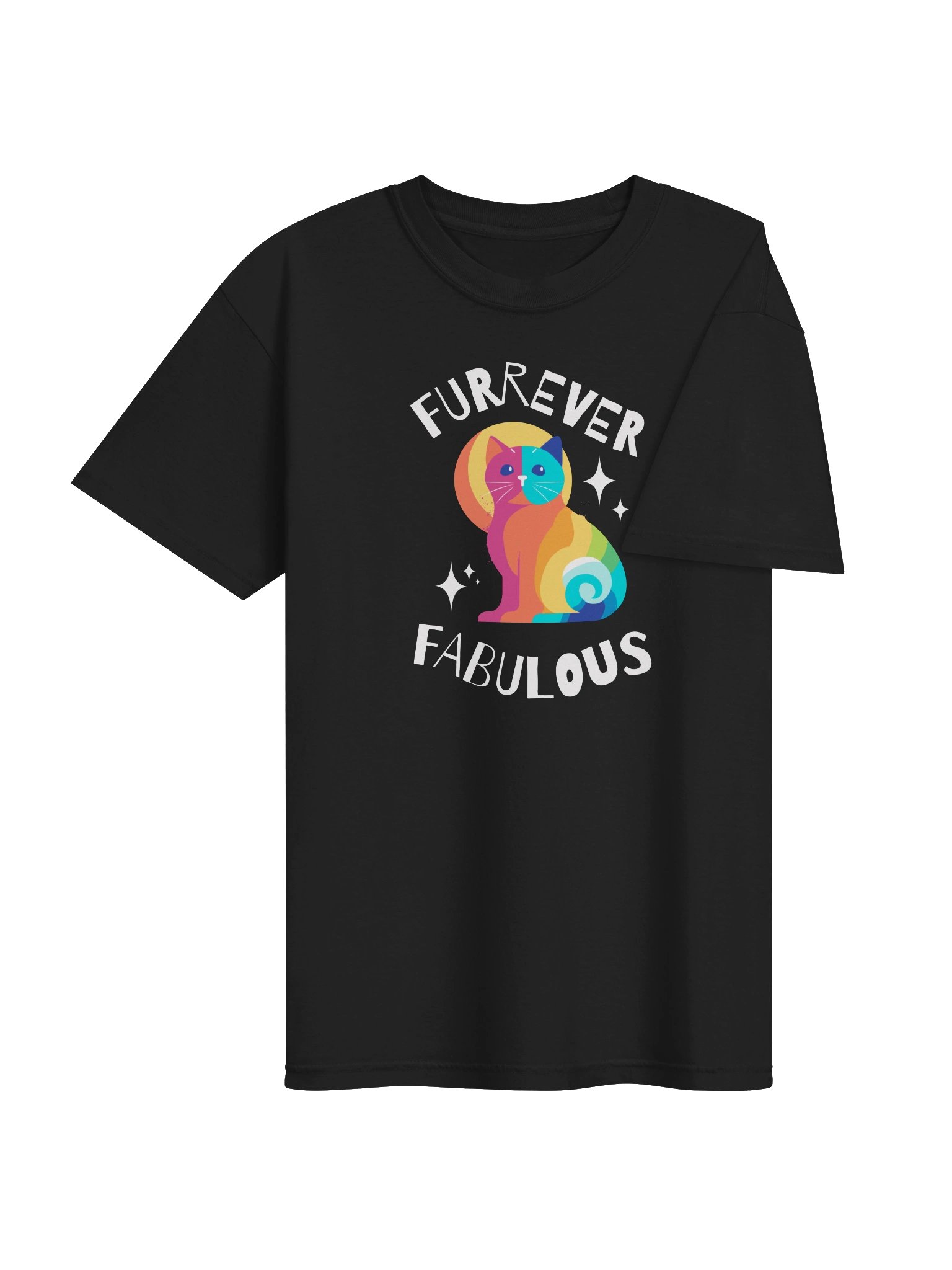 Furrever Fabulous Colorful Rainbow Cat T-Shirt product image (45)