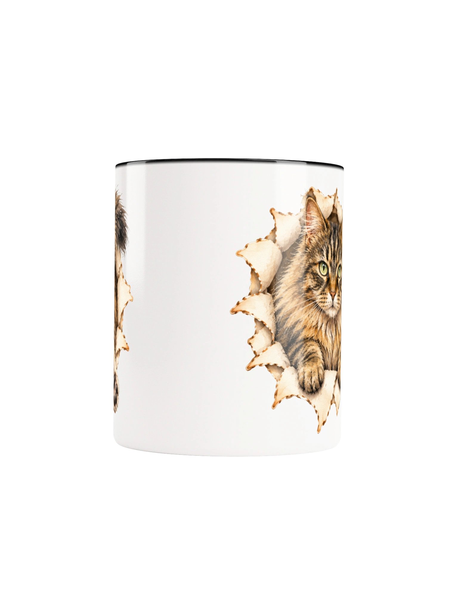 Peekaboo Fluffy Tabby Cat Front and Back Mug product image (5)