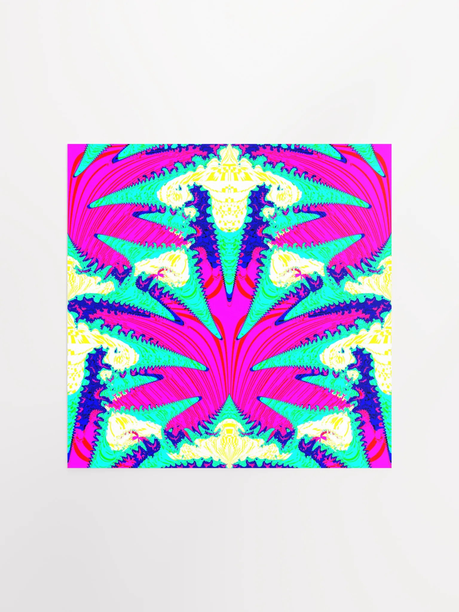 Clowny Cannabis Leaf Stoner Poster, Pink Blue Pot Leaf Print, Twisted Budz 420 Art product image (1)