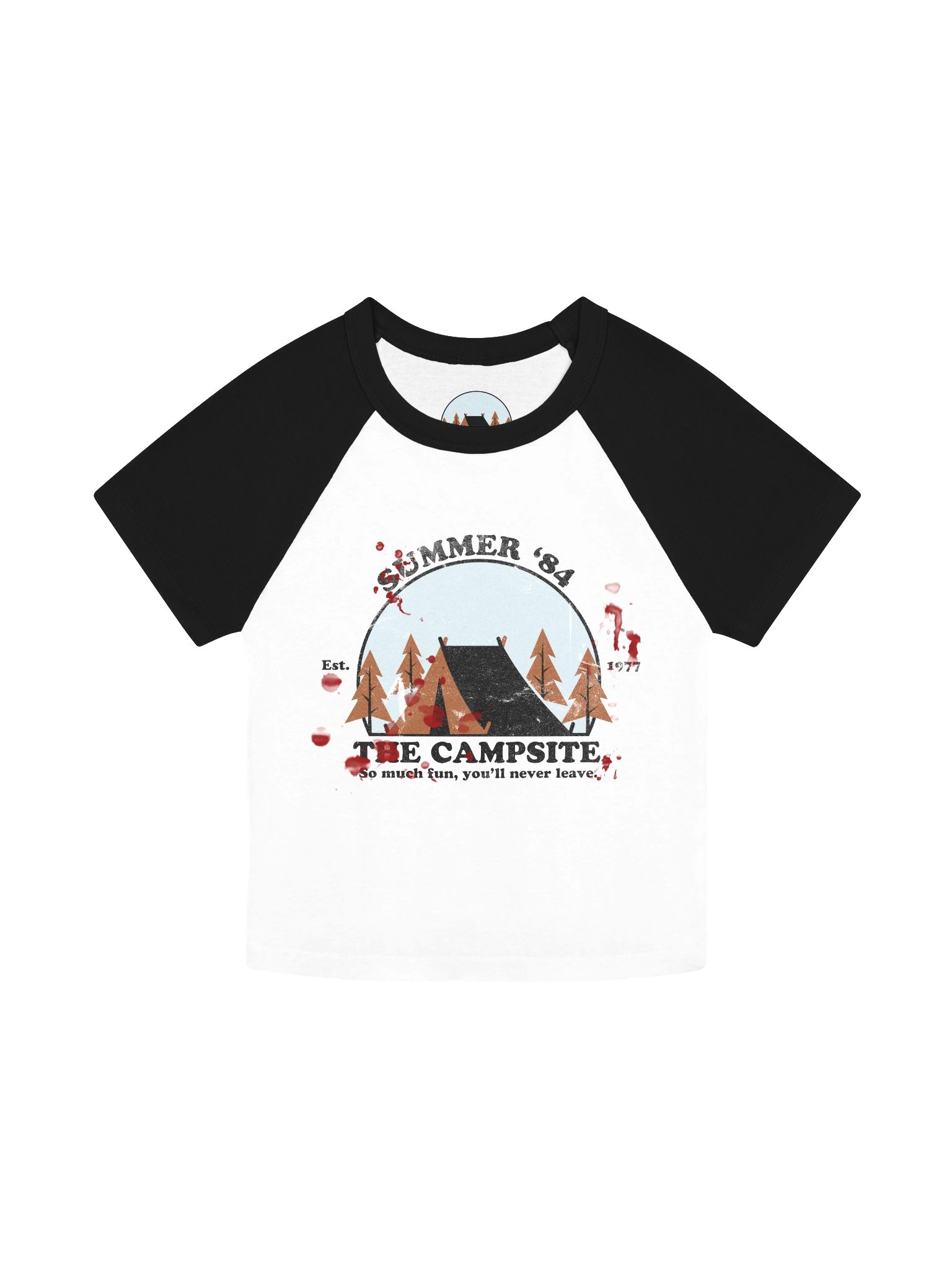 Summer Camp Survivor Women's Micro Rib Raglan Baby Tee product image (3)