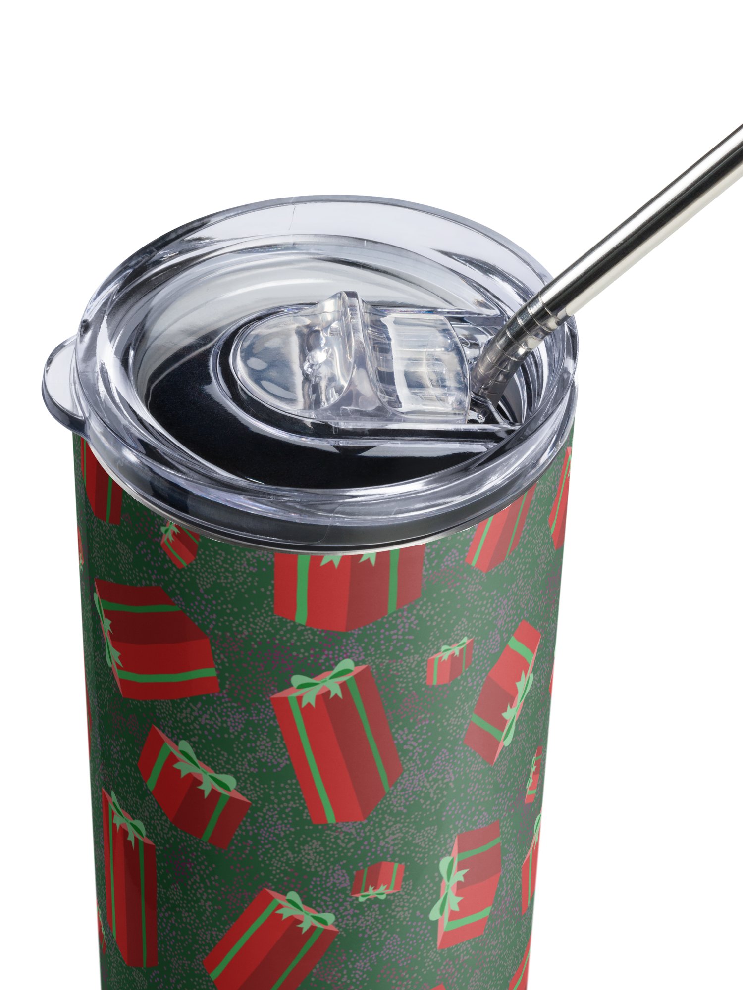 Retro Floating Red Presents Stainless Steel Tumbler with Straw product image (5)