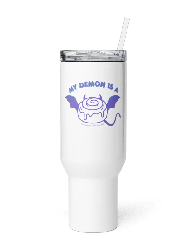 "My Demon is a Cinnamon Roll" Tumbler - Lilac text product image (4)