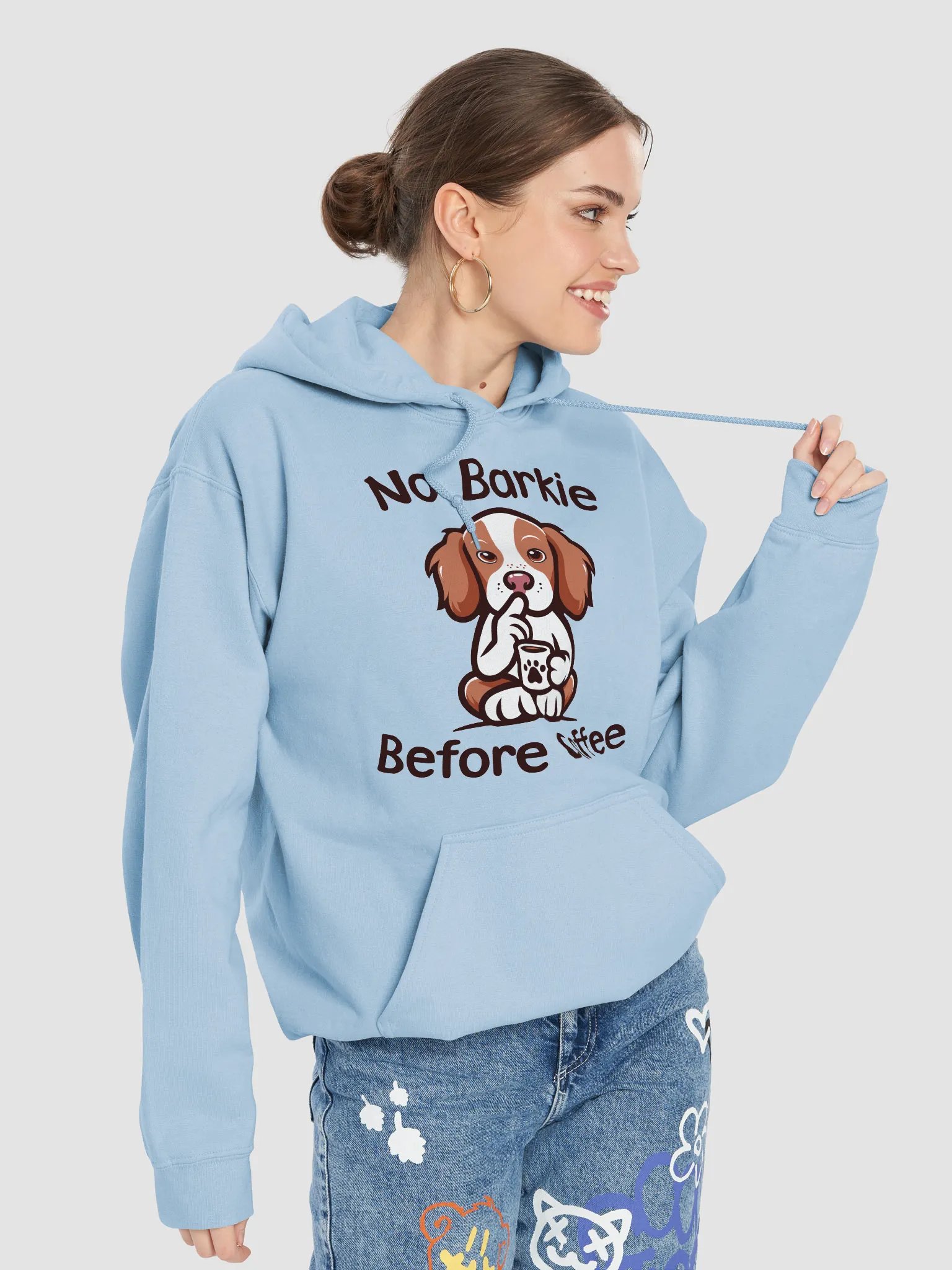 No Barkie Before Coffee Brittany Hoodie product image (3)