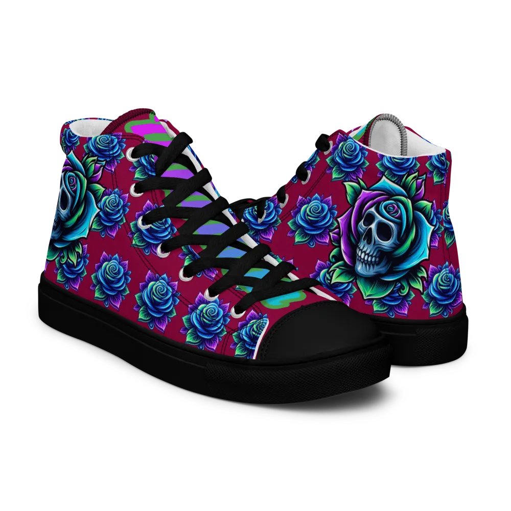 Rose Skull Women's High-Top Shoes product image (11)