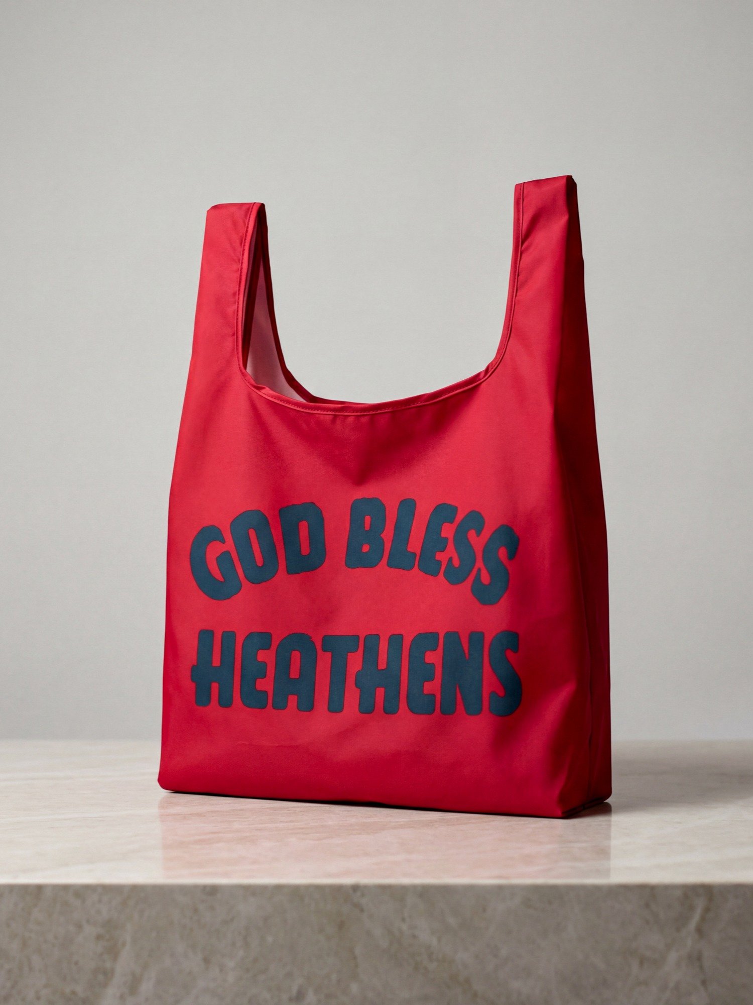God Bless Heathens Vintage Print Shopping Bag product image (1)