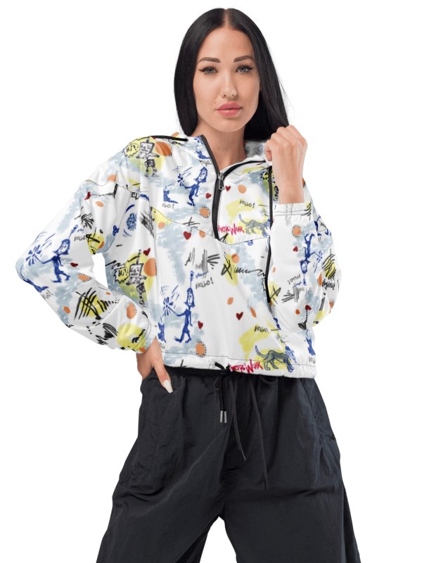 ArtToon 'Hello' Women's Crop Windbreaker product image (3)