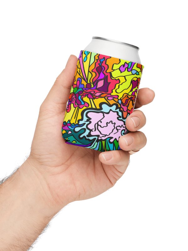 Vibrant Swirls Can Cooler - Wave at Sunset product image (3)