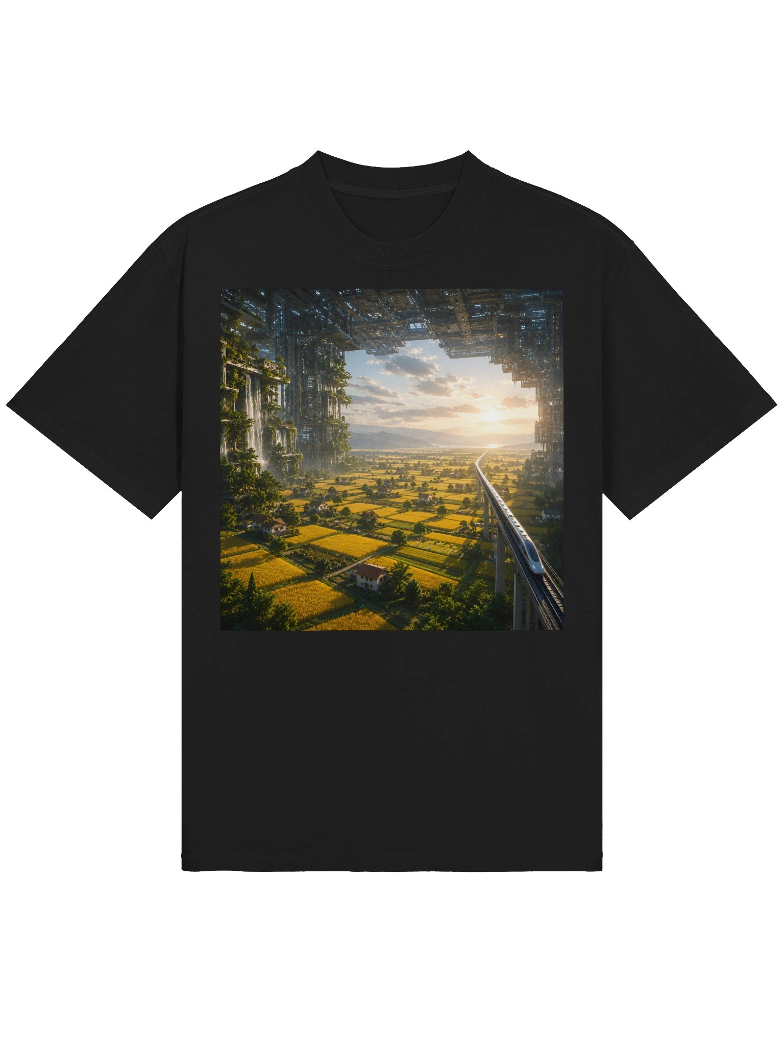 Futuristic Sci-Fi T-Shirt | Cyberpunk Tech Future Shirt, Biophilic Architecture, Housewarming Gift product image (2)