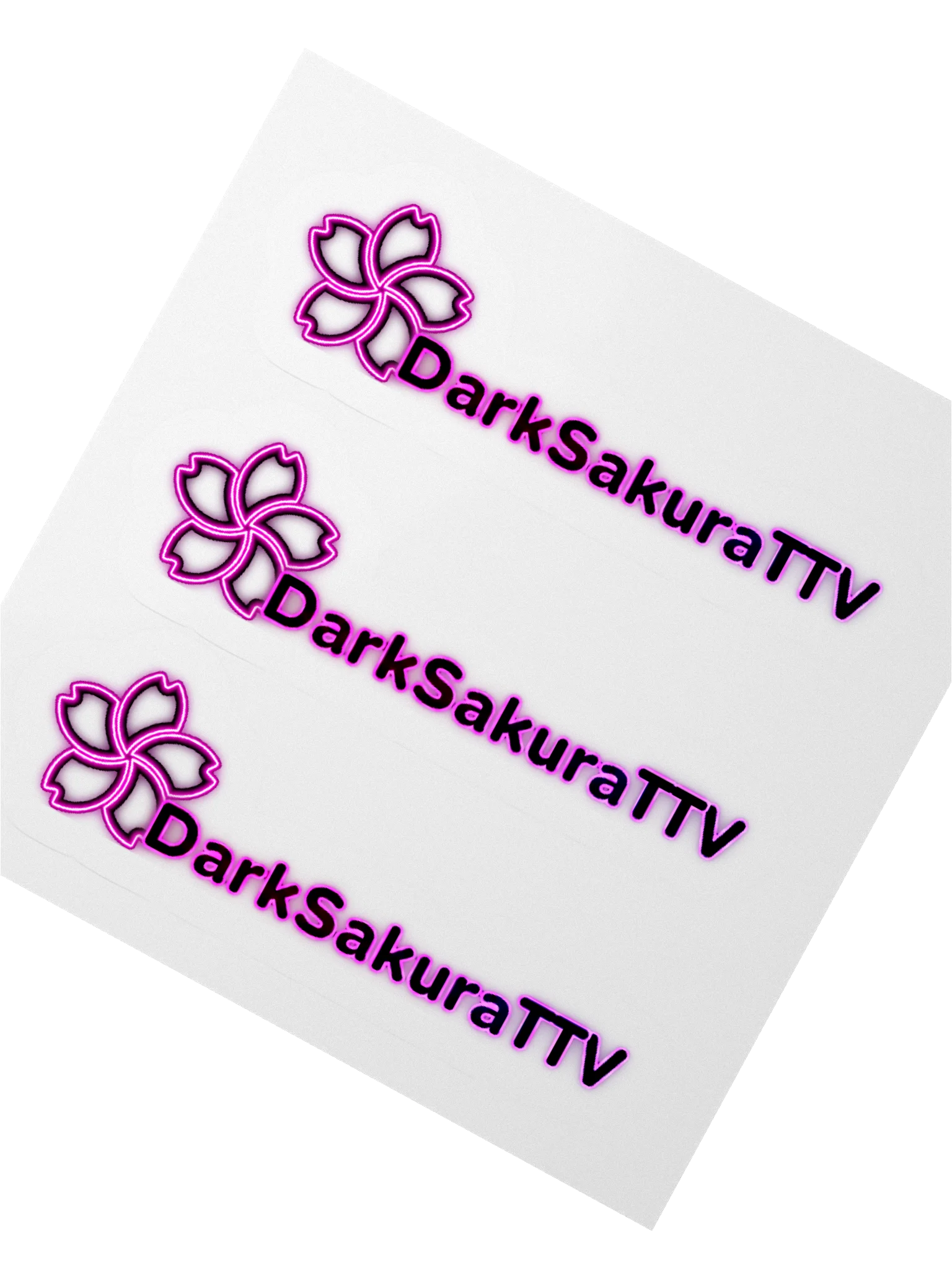 DarkSakuraTTV Neon Logo Kiss Cut Stickers product image (2)